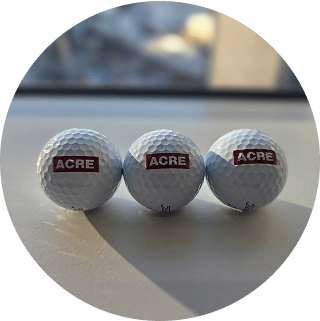 ACREロゴ入りのゴルフボール3個